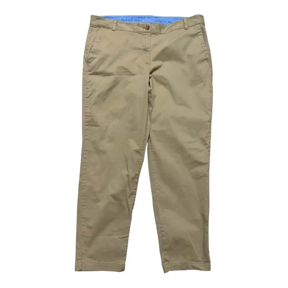 Talbots The Weekend Chino Pants Women’s Size 14 Khaki Straight Stretch Casual